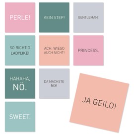 #detailverliebt dv_255 Set of 10 Magnets | Size 6 x 6 cm | Fridge Magnets with Cheeky Sayings I Funny Cool Decoration Gift Idea