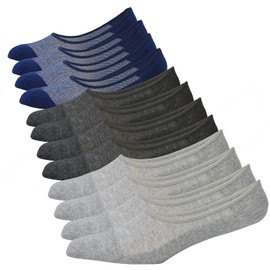 Jormatt 6 Pairs No Show loafer Socks Mens Cotton Sports Trainer Socks Women With Non Slip Grips, Shoe Size 9-13