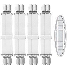 Verstellbare Bettlakenspanner-Set - Starke Bettlaken Spanngurte, Bettlaken-Klammern mit ausgezeichneten Hosenträger Clips - Die beste Lösung für Bettlaken ohne Gummizug