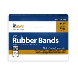 Upgrade Office Supply UPG22964 Rubber Bands, Size #64 (3-1/2" x 1/4"), Natural Crepe, Made in USA (4 Oz Box)