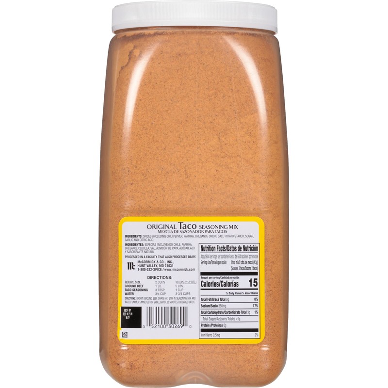 McCormick Original Taco Seasoning Mix, 6 lb - Six Pound