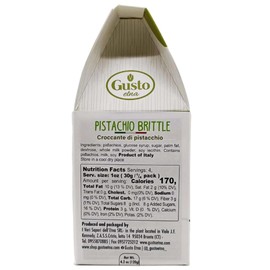 GUSTO ETNA Pistachio Brittle, Sweet Pistachios Butter Chews with Pistachio crumbles, Bite Size, Individually Wrapped, 2 Pack of 6.7 oz (190 g) Bark, Non GMO, Product of Italy