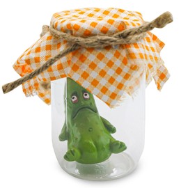 Grumpy Pickle in a Jar – Funny Emotional Support Pickle Ornament, Cute & Quirky Gag Gift for Pickle Lovers, Unique Birthday & Christmas Decoration (Sad Pickle)