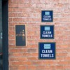 Square Plus Clean Towels Wall or Door Sign | Gym