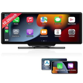 Car Universal Wireless Carplay & Wired Android Auto 10.26 Inch IPS Touchscreen Pad Tablet with Bt Siri Voice Assistant Dash Mounted