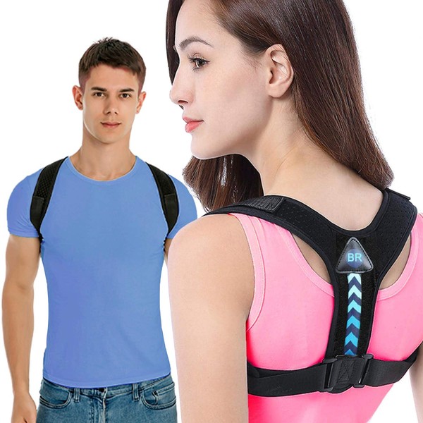 BR Posture Supporter (Supervised by Judo The), Posture Belt (Easy to Put on and Take off, Unisex, Breathable, M Size), Non-Elastic Type, Cat Back, Lumbar and Shoulder Supporter, M Size