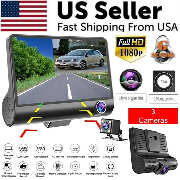 Unbranded 1080P 4" Dual Lens HD Car DVR Rearview Video