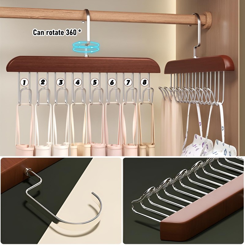 Multifunctional Clothes Rack with 8 Hooks, 2 Pack Space Saving
