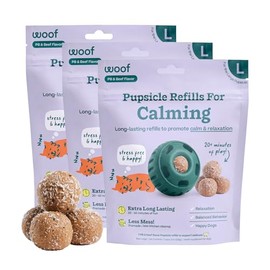 WOOF Pupsicle Refill Pops for Calming - Long-Lasting Refills for The Pupsicle Toy to Promote Calm - Calming Dog Treats - Magnesium for Dogs- Large Pops - 7 Count - 3 Pack