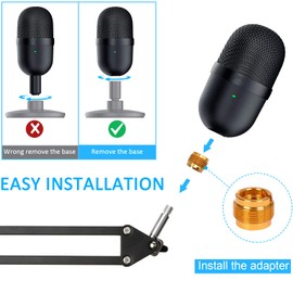 Razer Seiren Mini Mic Boom Arm with Microphone Windscreen and Dual Layered Mic Pop Filter for Razer Seiren Mini USB Streaming Microphone by YOUSHARES