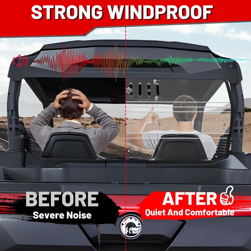 StarknightMT 2021+ Commander Vented Rear Windshield Back Window Compatible with