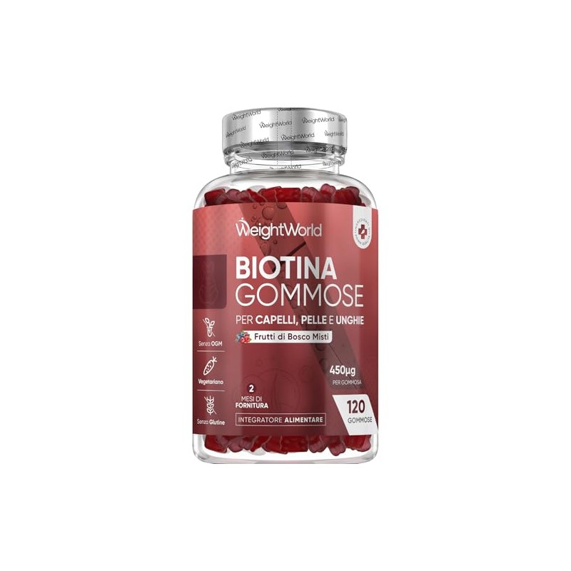 Biotin Gummies - 120 Chewable B7 Vitamin Gummies - with