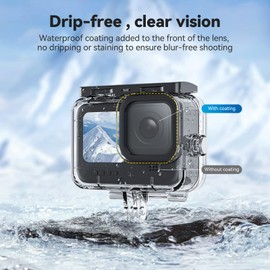 TELESIN New Protective Case Combo for GoPro Hero 12 Black Hero 11 10 9 Black, Environmental Protection PC Cover for GoPro 12/11/10/9 Camera Waterproof Case Hydrophobic Coating