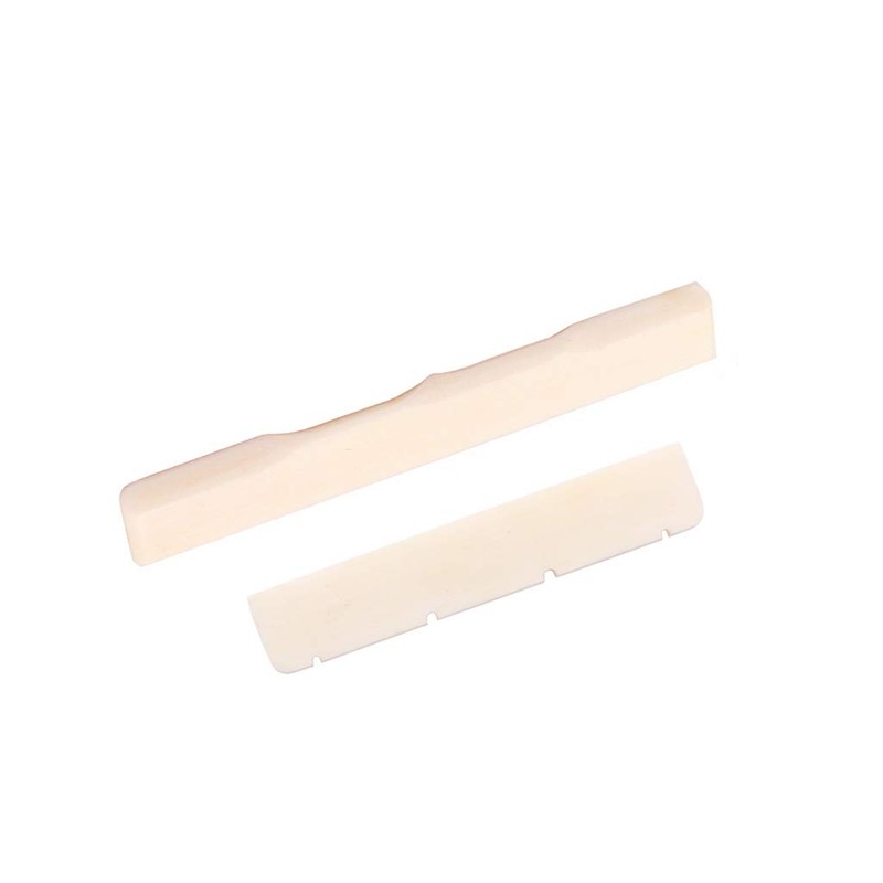 Alnicov Bone Guitar String Bridge Saddle Nut Set Slotted for