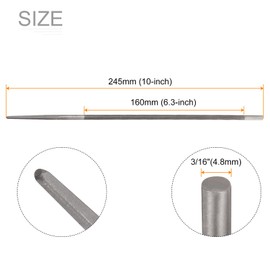 HARFINGTON 3pcs Chainsaw File, 3/16"(4.8mm) Round Sharpening Hand Files Tool with Spiral Cut for Chain Chainsaw Sharpening, Grinding