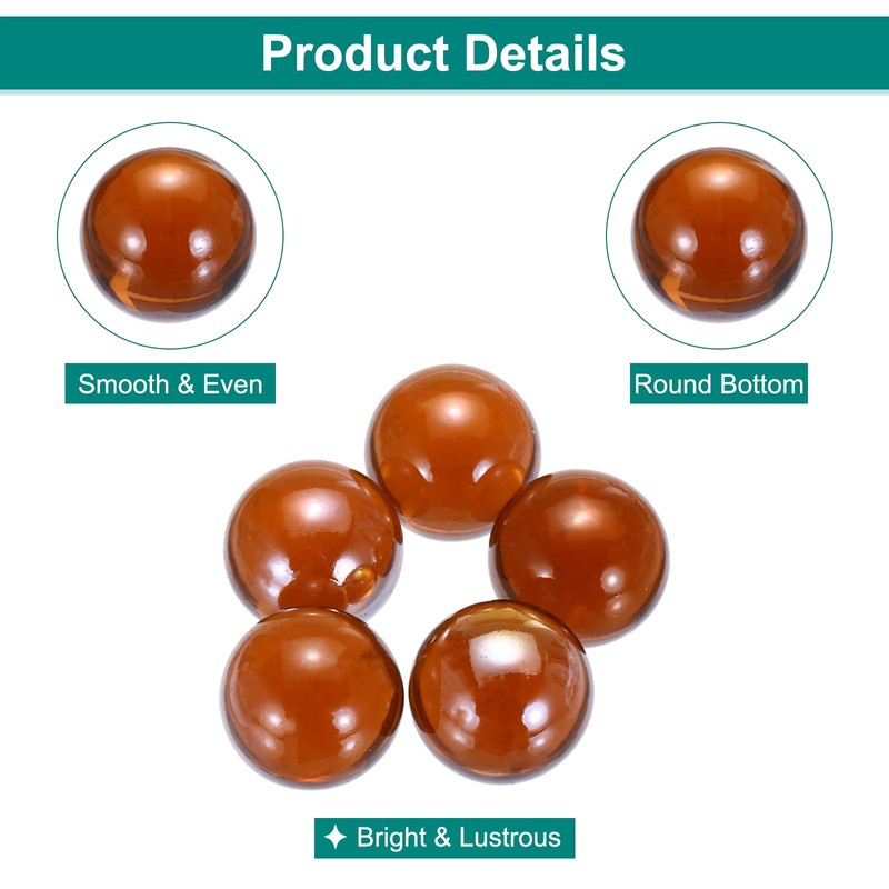 sourcing map Acrylic Beads,5pcs Round Acrylic Gemstone Brown 0.23lbs (0.98")