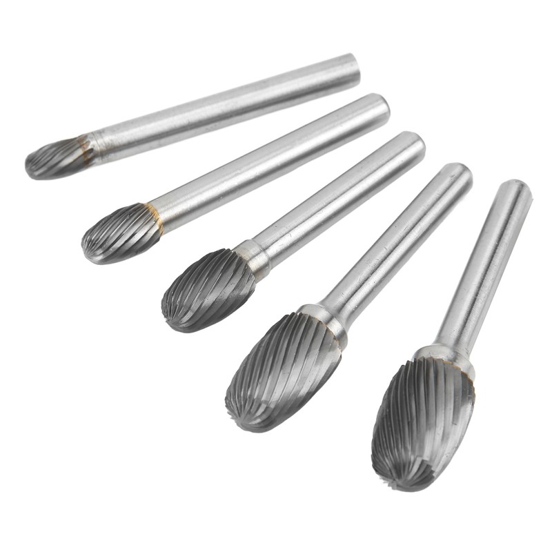 Single Cut Carbide Rotary Burr File Set 6mm Shank Diameter