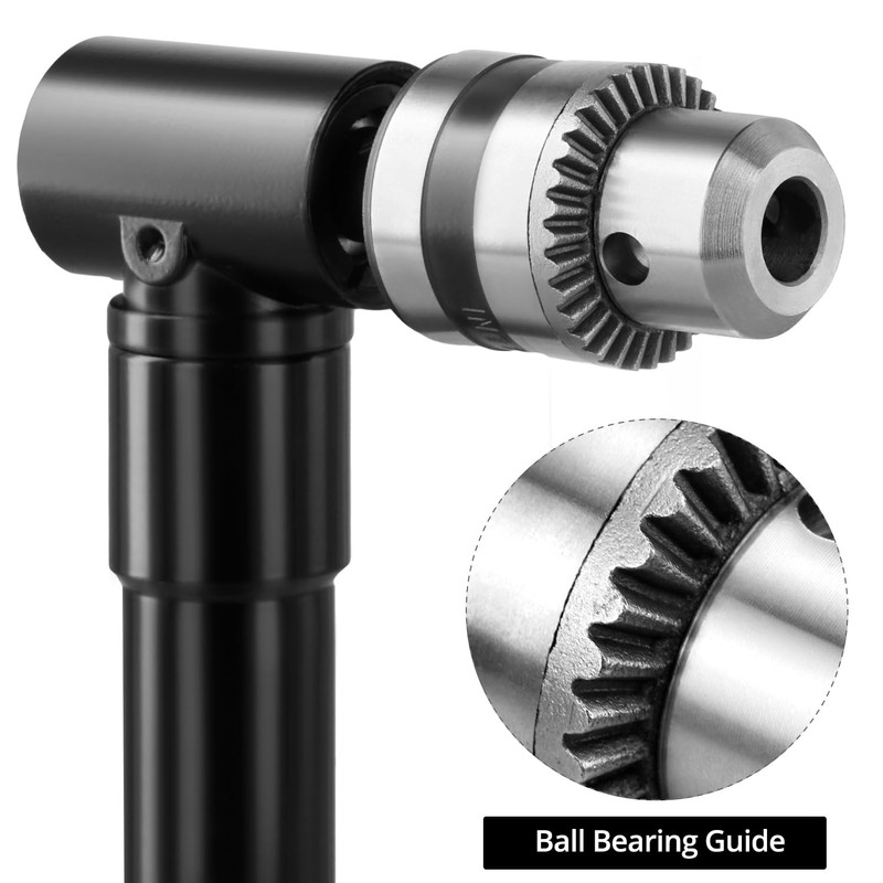 QWORK® Angle Drill Chuck, 90°, Drill Chuck 0.8-10 mm, Aluminium