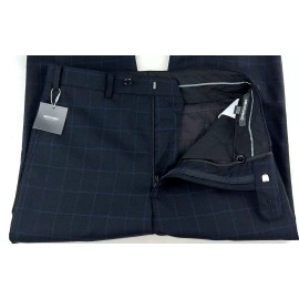 Indochino New INDOCHINO Mens Dress Pants Trousers 29x35.5 Black Blue Wool Windowpane 159$