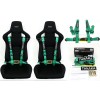 TANAKA 2 X TANAKA UNIVERSAL GREEN 4 POINT BUCKLE RACING
