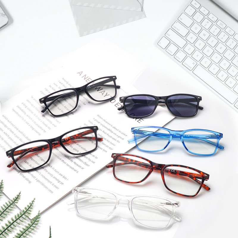 ZONLON 6 Pack Reading Glasses for Women Men, Spring Hinge