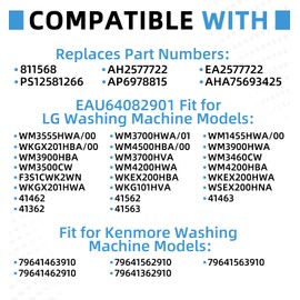 EAU64082901 EAU63743803 Washing Machine Drain Motor Pump Compatible With LG WKEX200HBA WM3400CW Replaces 811568 AH2577722 EA257772 P512581266 AP6978815 AHA75693425