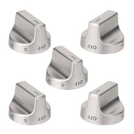 Apto para pomos de control de quemador de gas (paquete de 5) – Perillas de control de acero inoxidable en forma de D mejoradas por OEM W1...