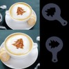 16 Pieces Cappuccino Stencils, Barista Stencil Cappuccino Decorator, Plastic Coffee