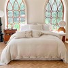 Simple&Opulence 100% Linen Duvet Cover Set 3pcs with Coconut Button