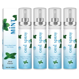 Mundspray für Mundgeruch, Mundspray für den Atem, professionell, Fresh Breath, Mundpflege mit frischer Minze, um schlechten Atem zu beseitigen, 20 ml, 4 Stück