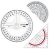 Winkelmesser 3-teiliges Set Dreiecklineal 360-Grad-Winkelmesser Transparentes Kunststofflineal Geometriewerkzeug Geeignet für