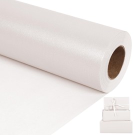 Aimyoo Off White Matte Wrapping Paper, 17 Inches X 50 Feet (70.8 sq.ft.) Solid Color Pearly-Lustre Paper Roll for Christmas Birthday Baby Shower Wedding Gift Wrap