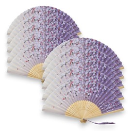 Starlet24 Foldable Bamboo Hand Fan Folding Fan with Tassel Fan Compact & Handy as Wall Decoration and Gift (135088 | Set of 10)