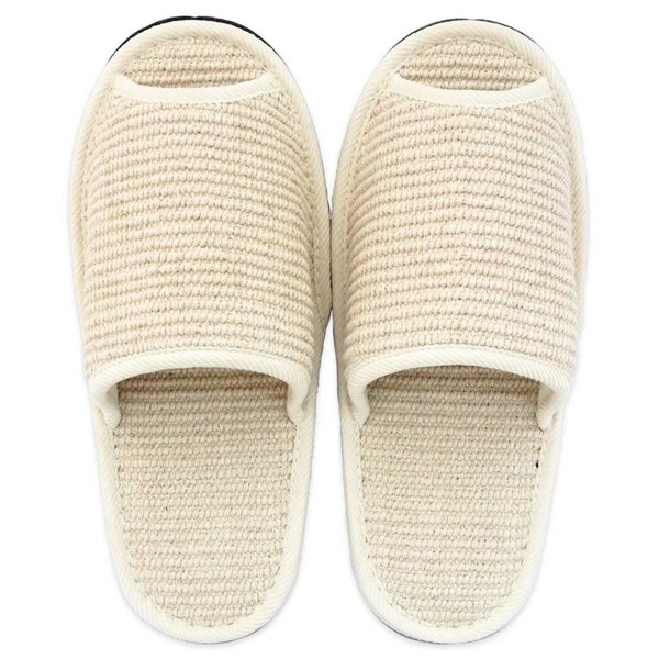 Slippers, Indian Cotton Outer Sewing, LL Size, Felt Sole, Made in Japan, Jumbo, Quiet, Loose, Up to 11.4 inches (29 cm), beige