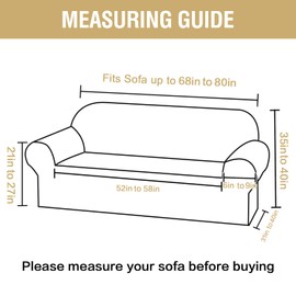 H.VERSAILTEX Jacquard Sofa Slipcover with Waterproof Seat Furniture Protector 1 Piece Stretch Sofa Covers with Elastic Bottom for Kids, Pets, Dog(Sofa, Sea Grass)