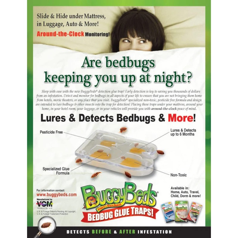 BuggyBeds Bed Bug Glue Traps, 4 Counts