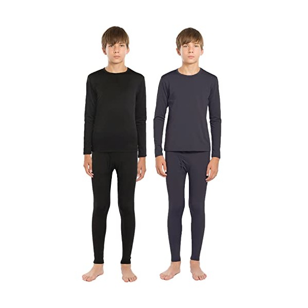 ViCherub Thermal Underwear Set for Boys Long Johns for Kids Base Layer Fleece Lined Thermals 2 Sets Boy