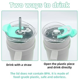 AiHeart 30/40 oz Tumbler Replacement Lids,1pack Spill Proof Straw Lids for YETI,Old Style RTIC,Ozark Trail and More,for Travel Tumblers,Stainless Steel Tumblers,Straw and Sippy Friendly(Green)