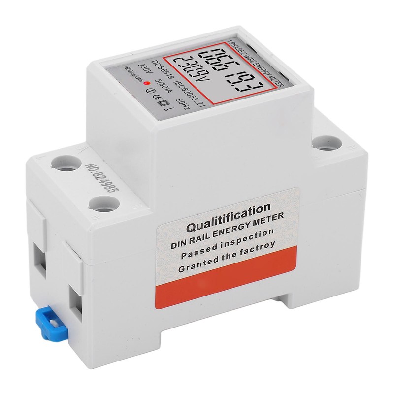 LCD Digital Electricity Meter Single Phase 2 Pin DIN Rail