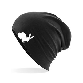 huuraa Beanie Rabbit Silhouette Gift Unisex Hat Rabbit Gift Idea, black, Unit size