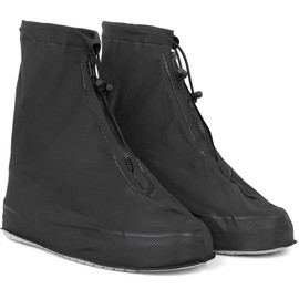 Rain Shoe Covers | Waterproof Shoe Covers for Men Women | Reusable Galoshes Overshoes (Black, XXX-Large)