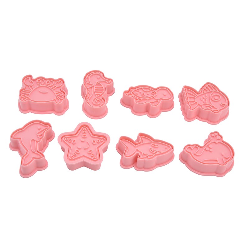 Plastic Cookie Cutters Sea Animal Pattern 3D Cartoon Baking Pressable