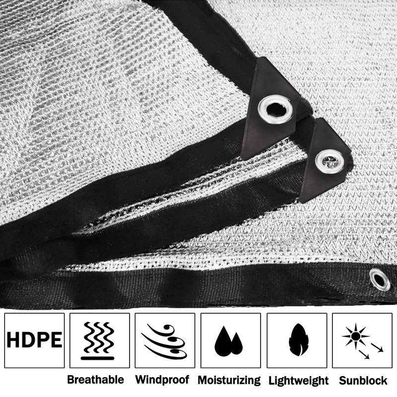 AIMFIKIOR 85% Heavy Duty Aluminum Foil Shade Cloth Mesh with