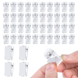 Telooco 40Pcs Clear Clips Self Adhesive Tapestry Wall Hanging Clips Plastic Poster Clips Sticky Clip for Easy Hanging & Organization Spring Clips for Office Poster Photo Decoration(Transparent)