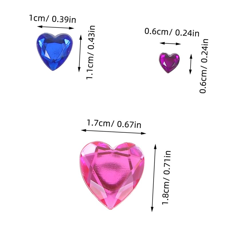DIYEAH 12 Piezas Diamantes De Imitación Pegatinas Pequeño Corazón Día