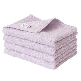 Broome Imabari Towel, Certified, Fleur Towel, Soft, Absorbent, Quick Drying, Easy to Use, Thin, Made in Japan (Lavender, Set of 4 Face Towels)