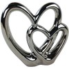 Double Heart Silver Ornament