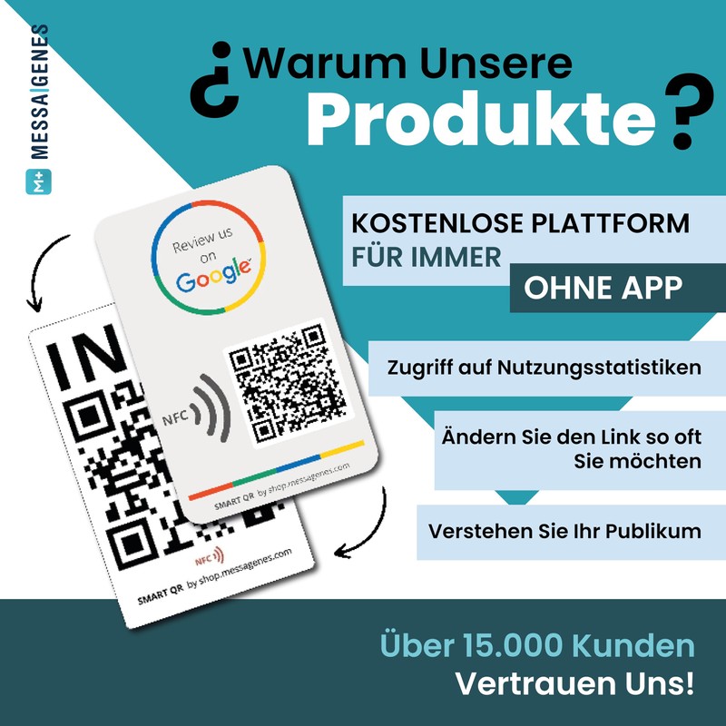 MESSAGENES PVC card rating on Google QR code and NFC