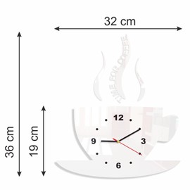 Modern kitchen wall clock CUP (White)