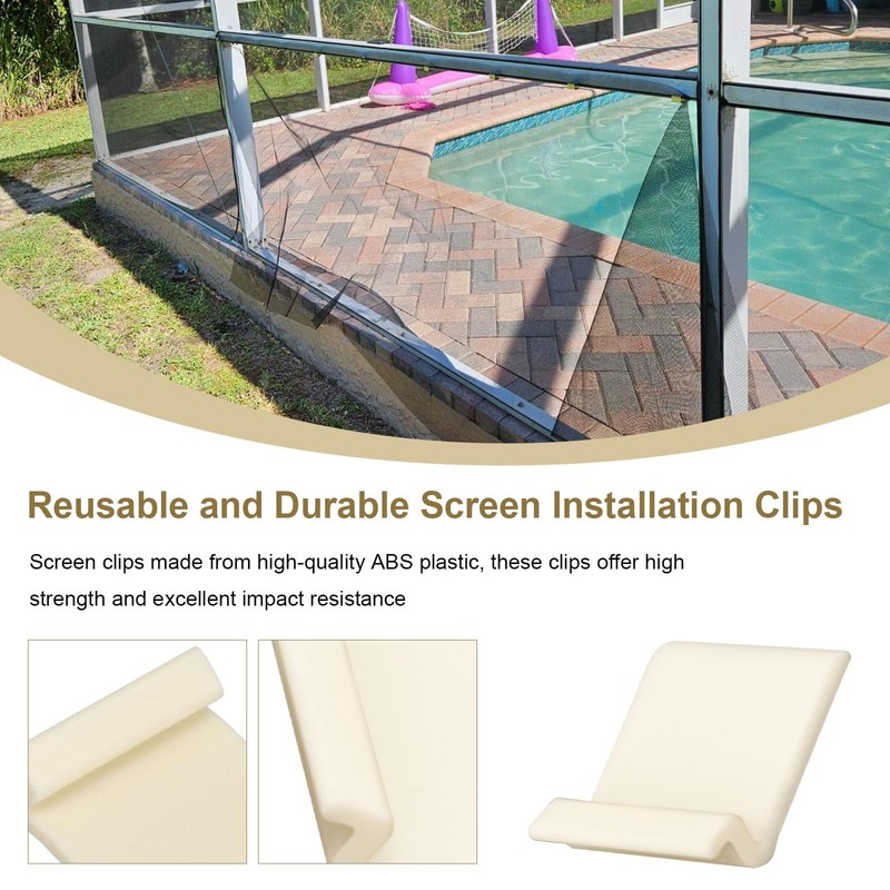 20PCS Screen Clip System, Screen Retainer Clips for 2x2 Pool